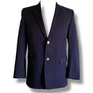 Lord & Taylor Boys Blazer Sz 20 Navy Blue Wool Blend Gold Buttons Church Wedding